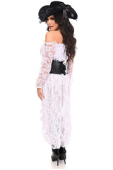 Daisy Corsets Top Drawer 4 PC White Premium Pirate Corset Costume - Daisy Corsets - Flyclothing LLC