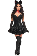 Daisy Corsets Top Drawer 5 PC Sequin Black/Red Cat Corset Dress Costume - Daisy Corsets - Flyclothing LLC