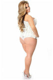 Daisy Corsets Top Drawer White Lace Steel Boned Corset w/Rhinestones - Daisy Corsets - Flyclothing LLC