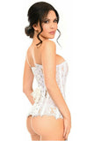 Daisy Corsets Top Drawer White Lace Steel Boned Corset w/Rhinestones - Daisy Corsets