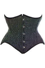 Daisy Corsets Top Drawer Rainbow Rhinestone Steel Boned Underbust Cincher Corset - Daisy Corsets - Flyclothing LLC