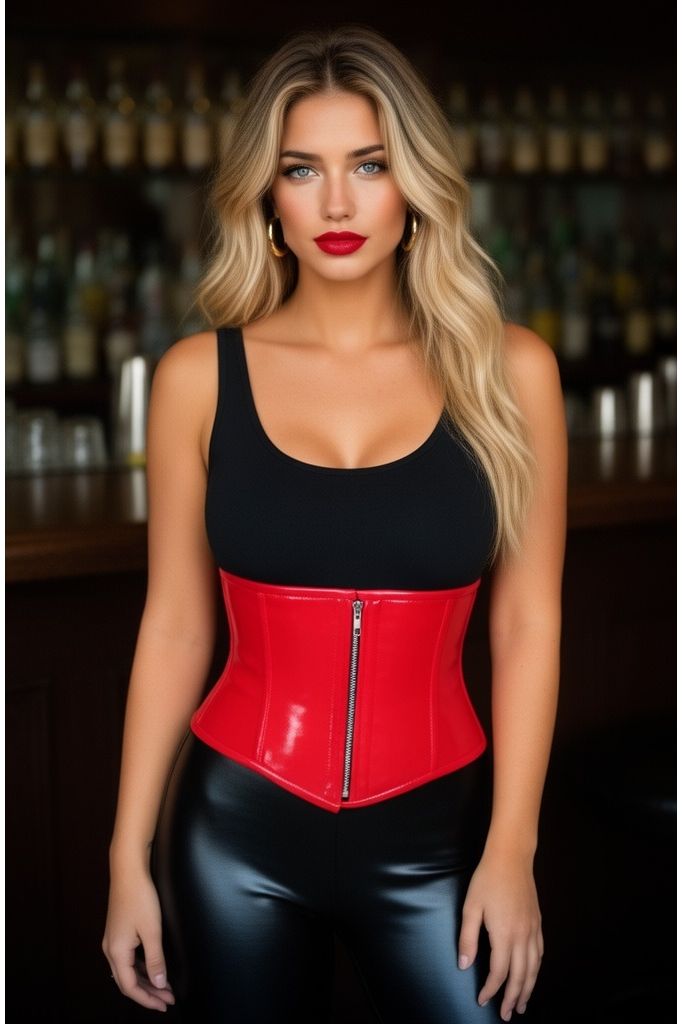 Top Drawer Red Patent Steel Boned Mini Cincher