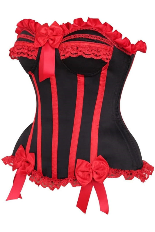 Daisy Corsets Top Drawer Black/Red Steel Boned Burlesque Corset - Daisy Corsets