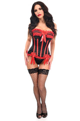 Daisy Corsets Top Drawer Black/Red Steel Boned Burlesque Corset - Daisy Corsets