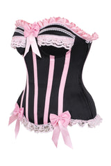 Daisy Corsets Top Drawer Black/Pink Steel Boned Burlesque Corset - Daisy Corsets