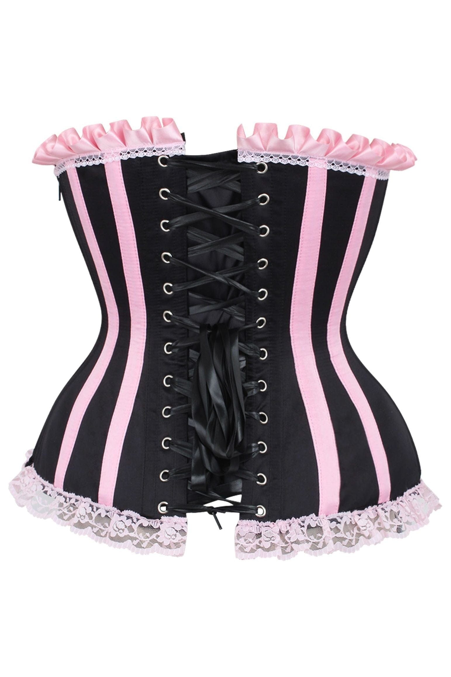 Daisy Corsets Top Drawer Black/Pink Steel Boned Burlesque Corset - Daisy Corsets
