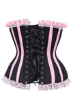 Daisy Corsets Top Drawer Black/Pink Steel Boned Burlesque Corset - Daisy Corsets