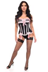 Daisy Corsets Top Drawer Black/Pink Steel Boned Burlesque Corset - Daisy Corsets - Flyclothing LLC