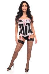 Daisy Corsets Top Drawer Black/Pink Steel Boned Burlesque Corset - Daisy Corsets
