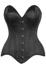 Daisy Corsets Top Drawer Black Satin Steel Boned Overbust Corset - Daisy Corsets