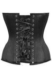 Daisy Corsets Top Drawer Black Satin Steel Boned Overbust Corset - Daisy Corsets