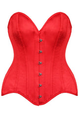 Daisy Corsets Top Drawer Red Satin Steel Boned Overbust Corset - Daisy Corsets