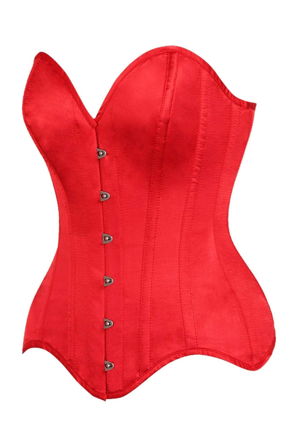 Daisy Corsets Top Drawer Red Satin Steel Boned Overbust Corset - Daisy Corsets - Flyclothing LLC