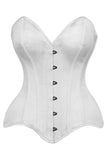 Daisy Corsets Top Drawer White Satin Steel Boned Overbust Corset - Daisy Corsets
