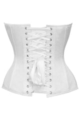 Daisy Corsets Top Drawer White Satin Steel Boned Overbust Corset - Daisy Corsets