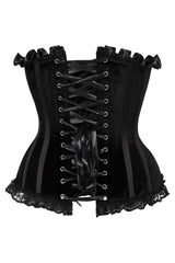 Daisy Corsets Top Drawer Black Velvet Steel Boned Burlesque Corset - Daisy Corsets