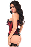 Daisy Corsets Top Drawer Dark Red Velvet Steel Boned Burlesque Corset - Daisy Corsets