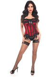 Daisy Corsets Top Drawer Dark Red Velvet Steel Boned Burlesque Corset - Daisy Corsets