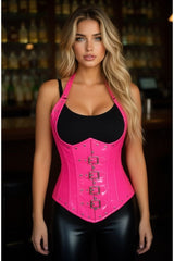 Top Drawer Steel Boned Hot Pink Patent PVC Vinyl Underbust Corset Top