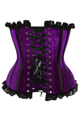 Daisy Corsets Top Drawer Purple Velvet Steel Boned Burlesque Corset - Daisy Corsets