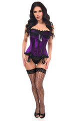 Daisy Corsets Top Drawer Purple Velvet Steel Boned Burlesque Corset - Daisy Corsets - Flyclothing LLC