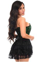 Daisy Corsets Top Drawer 2 PC Green Lace Steel Boned Corset & Skirt Set - Daisy Corsets - Flyclothing LLC
