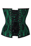 Daisy Corsets Top Drawer Green Satin w/Black Lace Overlay Steel Boned Overbust Corset - Daisy Corsets