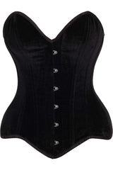 Daisy Corsets Top Drawer Black Velvet Steel Boned Overbust Corset - Daisy Corsets - Flyclothing LLC