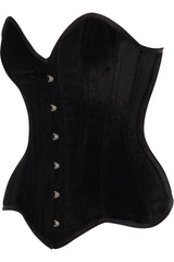 Daisy Corsets Top Drawer Black Velvet Steel Boned Overbust Corset - Daisy Corsets