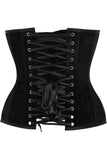 Daisy Corsets Top Drawer Black Velvet Steel Boned Overbust Corset - Daisy Corsets