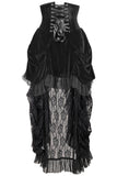Daisy Corsets Top Drawer Steel Boned Black Velvet Victorian Bustle Underbust Corset Dress - Daisy Corsets