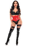 Daisy Corsets Top Drawer Red Patent Steel Boned Mini Cincher Under Bust Corset - Daisy Corsets