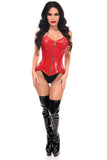 Daisy Corsets Top Drawer Red Patent Steel Boned Overbust Corset - Daisy Corsets