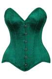 Daisy Corsets Top Drawer Dark Green Satin Steel Boned Overbust Corset - Daisy Corsets