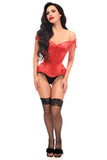 Daisy Corsets Top Drawer Red Satin Steel Boned Corset w/Straps - Daisy Corsets