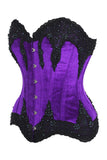 Daisy Corsets Top Drawer Purple Velvet & Beaded Steel Boned Overbust Corset - Daisy Corsets