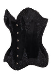 Daisy Corsets Top Drawer Black Velvet & Beaded Steel Boned Overbust Corset - Daisy Corsets