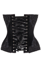 Daisy Corsets Top Drawer Black Velvet & Beaded Steel Boned Overbust Corset - Daisy Corsets