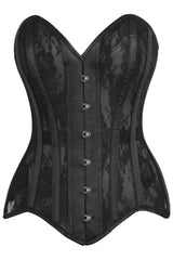 Daisy Corsets Top Drawer Black Sheer Mesh Net & Lace Steel Boned Overbust Corset - Daisy Corsets