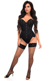 Daisy Corsets Top Drawer Black Sheer Mesh Net & Lace Steel Boned Overbust Corset - Daisy Corsets