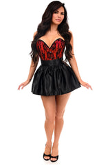 Daisy Corsets Top Drawer 2 PC Red Lace Steel Boned Corset & Satin Skirt Set - Daisy Corsets - Flyclothing LLC