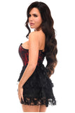 Daisy Corsets Top Drawer 2 PC Red Lace Steel Boned Corset & Skirt Set - Daisy Corsets