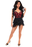 Daisy Corsets Top Drawer 2 PC Red Lace Steel Boned Corset & Skirt Set - Daisy Corsets