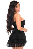 Daisy Corsets Top Drawer 2 PC Black Lace Steel Boned Corset & Skirt Set - Daisy Corsets