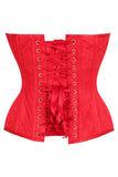 Daisy Corsets Top Drawer Red Satin w/Red Lace Overlay Steel Boned Overbust Corset - Daisy Corsets