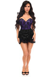 Daisy Corsets Top Drawer 2 PC Purple/Black Lace Steel Boned Corset & Skirt Set - Daisy Corsets
