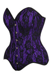 Daisy Corsets Top Drawer Purple Satin w/Black Lace Overlay Steel Boned Overbust Corset - Daisy Corsets