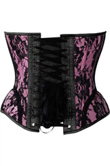 Daisy Corsets Top Drawer Pink w/Black Lace Steel Boned Underwire Bustier Corset - Daisy Corsets - Flyclothing LLC