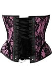 Daisy Corsets Top Drawer Pink w/Black Lace Steel Boned Underwire Bustier Corset - Daisy Corsets