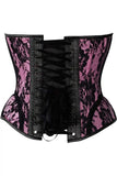Daisy Corsets Top Drawer Pink w/Black Lace Steel Boned Underwire Bustier Corset - Daisy Corsets - Flyclothing LLC